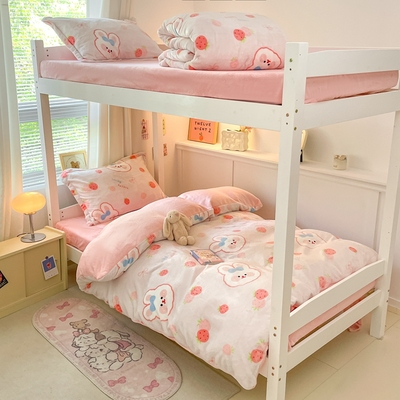 冬天135床上毛茸茸女孩子四件套