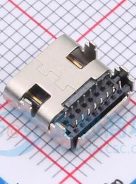 TYPEC-306DDW-ARP16 USB3.1 TypeC16P母座 弯插 带弹片 连接器