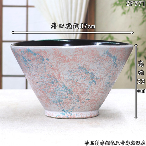 景德镇轻奢陶瓷大口径波浪花盆