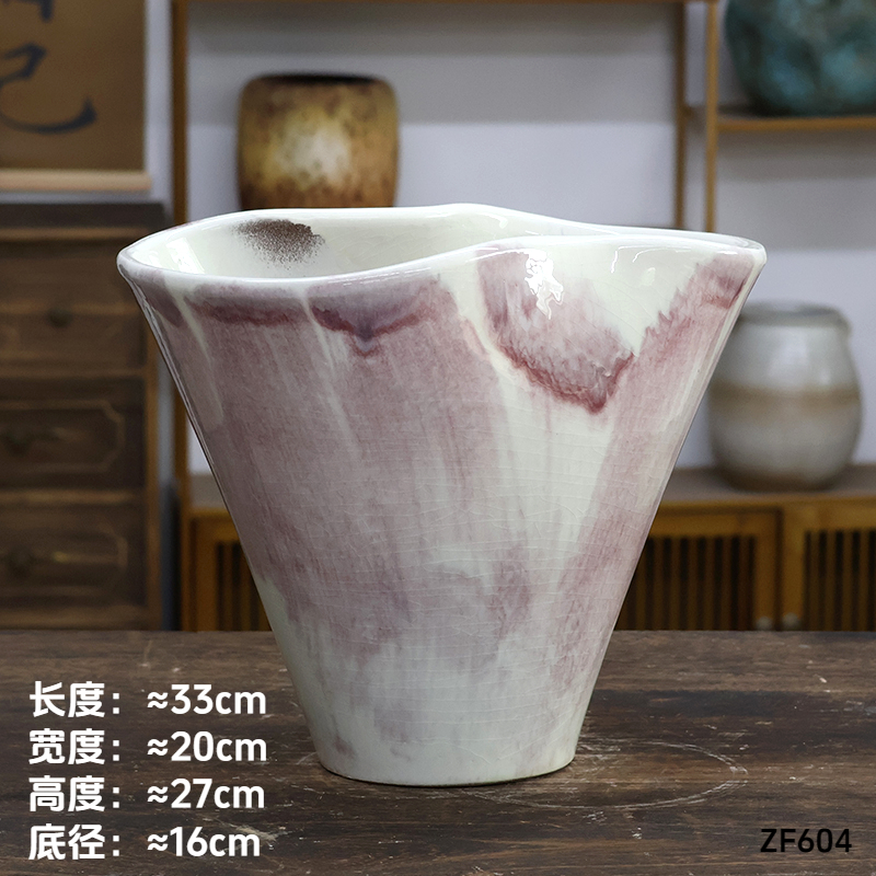 创意ins风冰裂涂鸦鱼尾陶瓷花盆