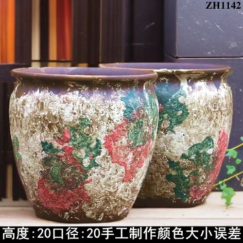 侘寂风三角梅多肉粗陶花盆