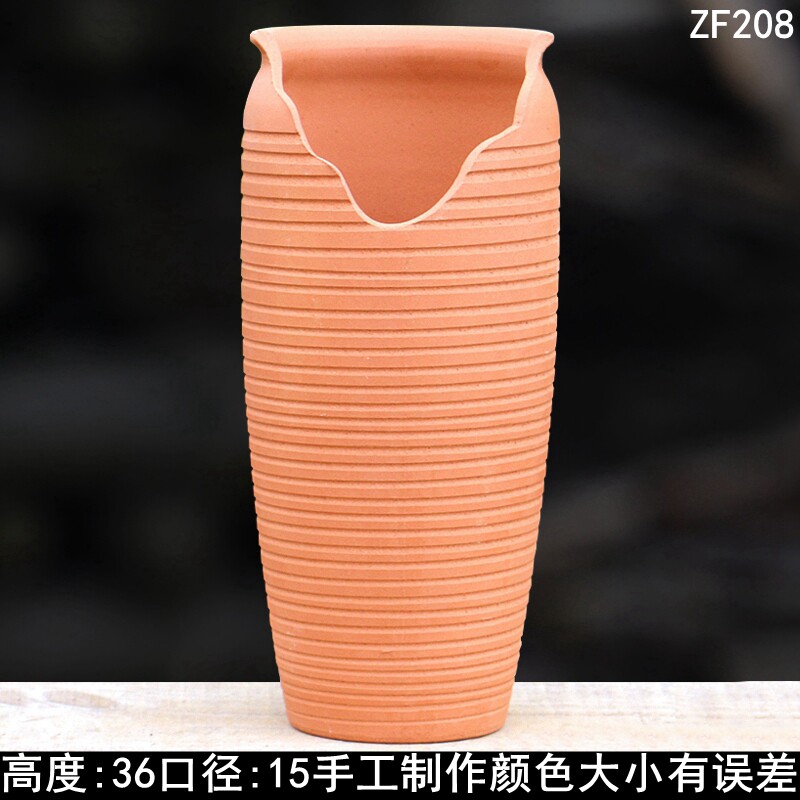 宜兴红陶无釉缺口花盆手工盆花卉绿植盆多肉老庄透气紫砂陶罐花盆