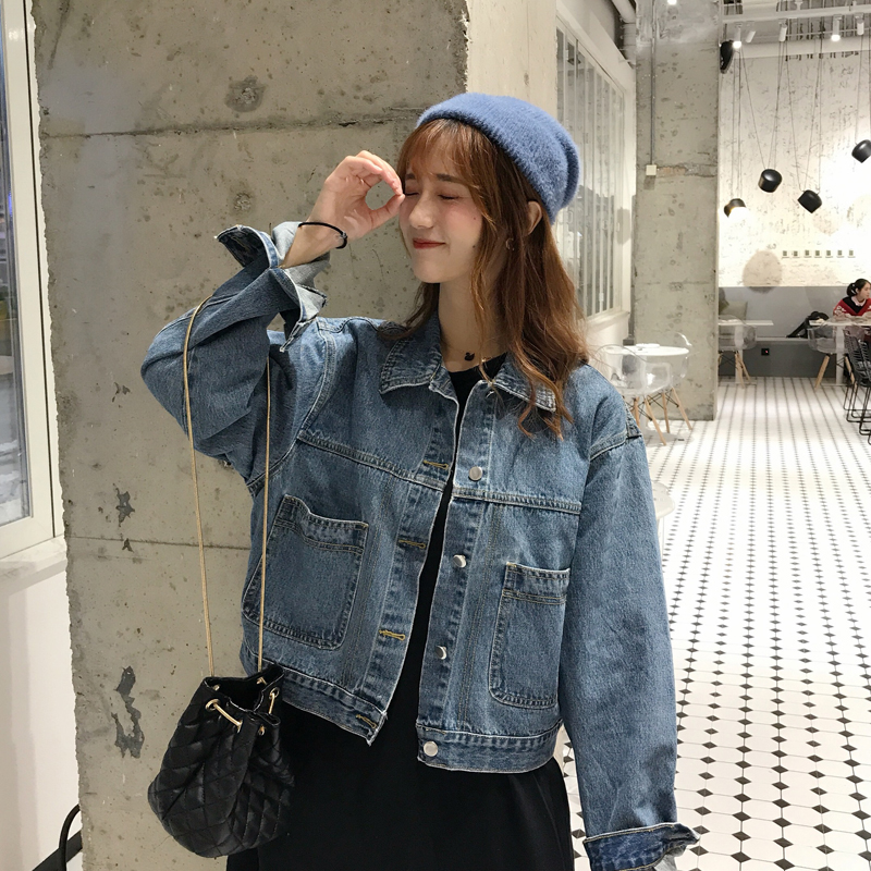 Real price early spring new profile raglan sleeve denim jacket tricolor in