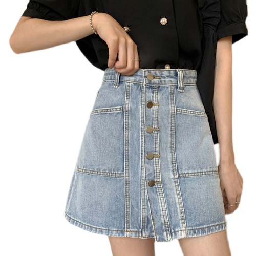 Real shooting and real price summer 2022 new women's clothing Korean version popular a-word denim skirt