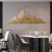 饰品铁艺墙面装 新中式 客厅沙发背景墙上装 饰挂件室内墙饰金属挂件