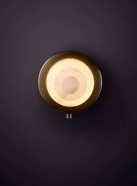 复古极简云石不锈钢暖光氛围壁灯