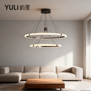 意式极简圆环餐厅吊灯现代简约米兰设计样板间展厅轻奢客厅卧室灯
