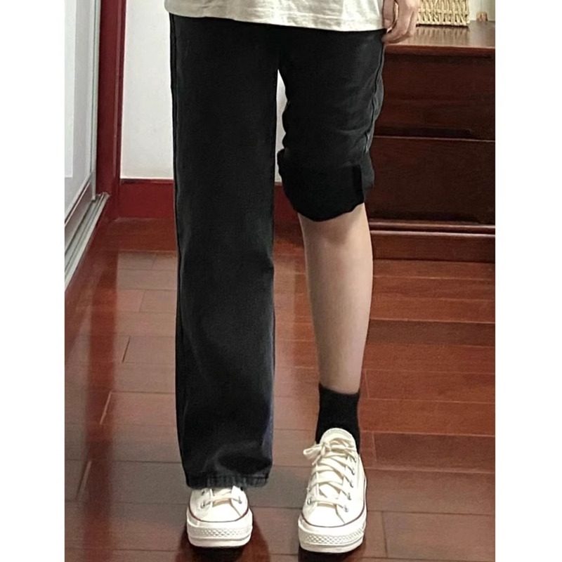 大码烟灰色牛仔裤女春秋新款胖妹妹mm梨型身材高腰显瘦阔腿直筒裤,女装/女士精品,牛仔裤,淘宝优惠券,粉丝福利购,淘宝优惠卷