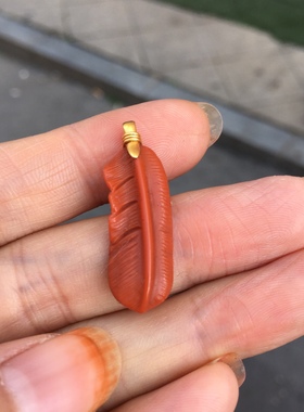 南红玛瑙18K金镶嵌柿子红男女