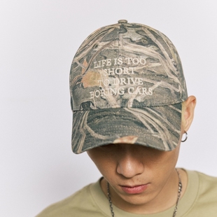 大头围防晒遮阳潮牌户外男女同款 WOW意志驱动 枯叶迷彩棒球帽