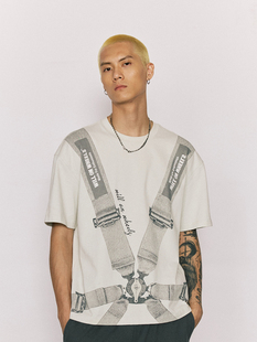 WOW意志驱动【六点式安全带T恤】汽车文化潮牌纯棉印花T恤男生ins