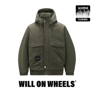 户外防风防泼水简约羽绒外套加厚保暖 户外羽绒夹克 驾驶日工装