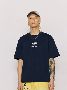 汽车文化潮牌印花简约重磅T恤男 T恤 WOW意志驱动 GT40小车短袖