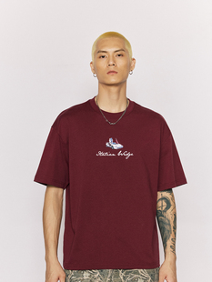 WOW意志驱动 汽车文化潮牌印花简约宽松T恤男 兰博基尼小车短袖