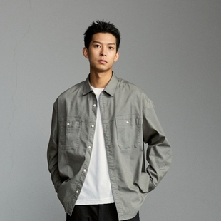 挺阔有型宽松衬衣可内搭潮牌男 衬衣 意志驱动秋冬 驾驶日工装
