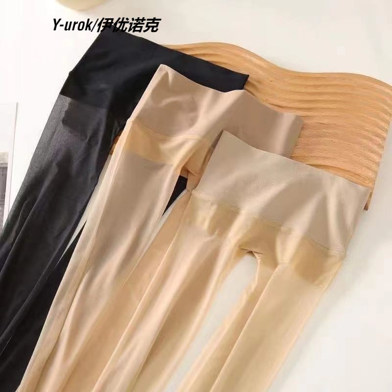 360°无缝丝袜超薄0D透明低腰一体夏季纯色隐形无痕连裤袜女白色