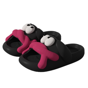 可爱凉拖鞋女夏季2024新款室内居家防滑网红外穿厚底搞怪大眼拖鞋