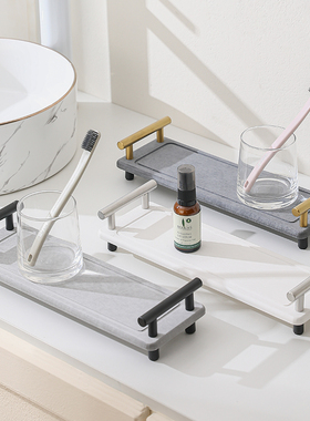 轻奢硅藻泥速干沥水垫厨房水龙头卫生间洗手台吸水垫洗漱台置物架