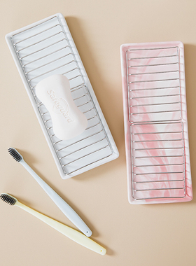 304不锈钢肥皂碟轻奢陶瓷香皂碟沥水肥皂盒沥水碟浴室洗手间收纳