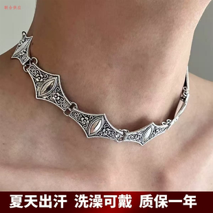 巴黎圣母院欧美复古choker项链小众设计文艺高级颈链钛钢链子Y2K