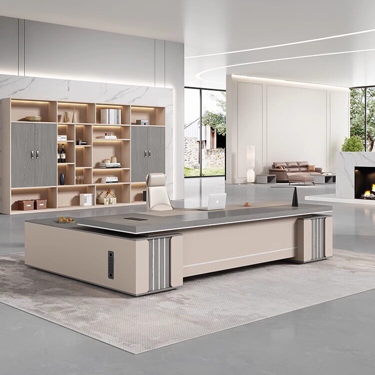 老板桌办公桌椅组合时尚总裁桌大班台主管桌子大气轻奢办公室家具