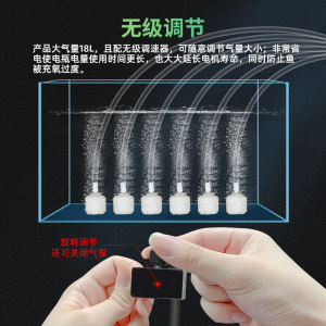 车载12v伏增氧泵车用卖鱼小型接电瓶电池直流增养机鱼氧气泵充氧