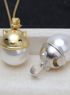 贝壳珍珠十二生肖纯银百搭项链坠