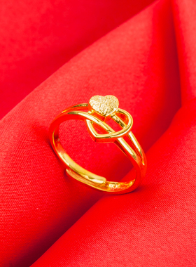 四心软圈大小可调节多款18k黄金