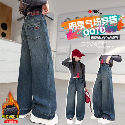 女童裤子秋冬加绒新款