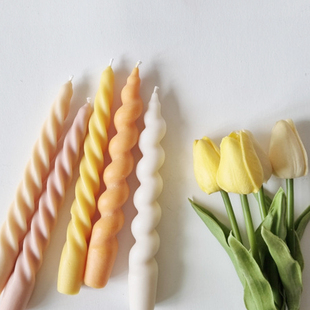 螺旋扭转柱状香薰蜡烛模具ins风麻花摆件造型蛋糕烘焙硅胶模具