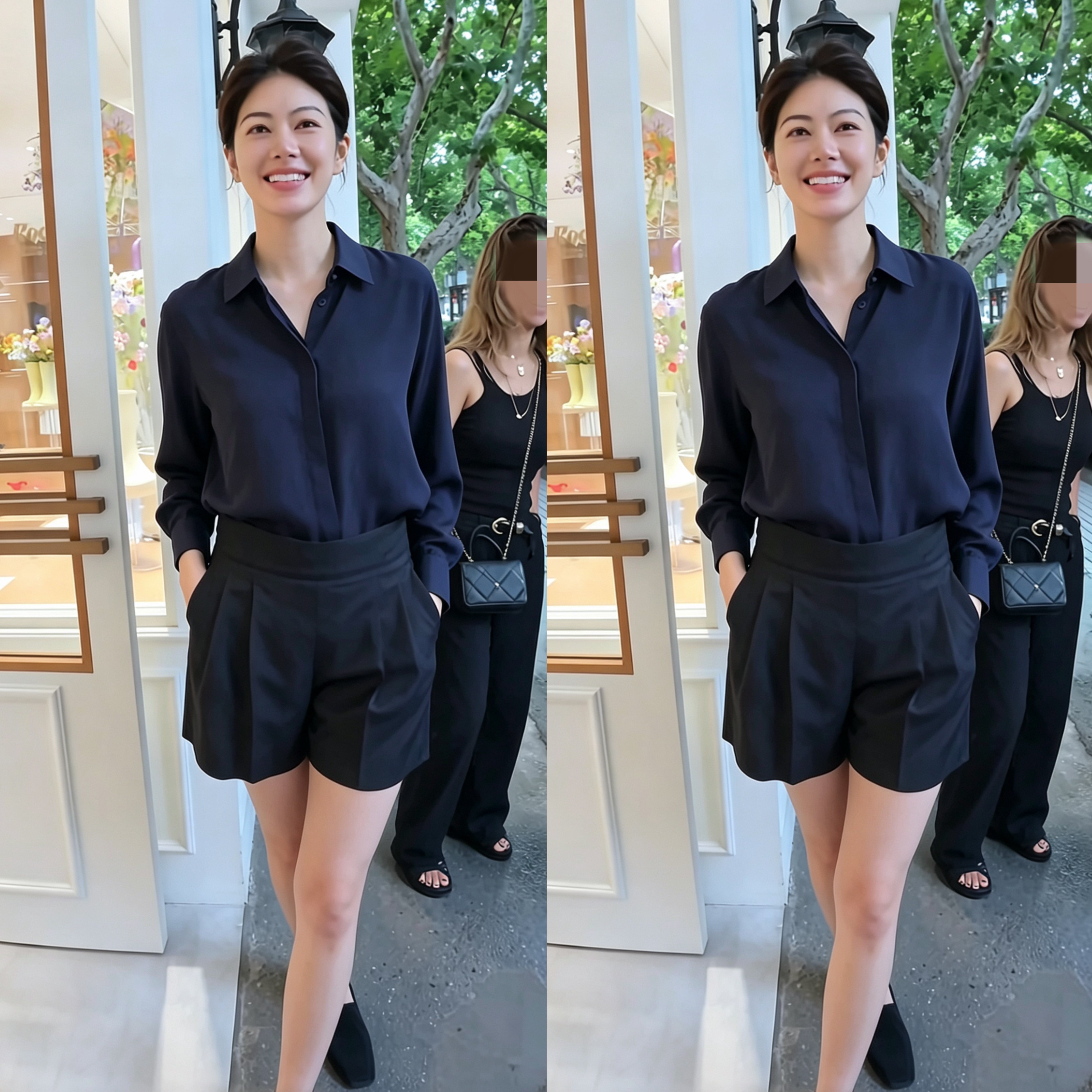 「森星」合身版暗门襟长袖柔美缎衬衫女通勤气质套装夏小众设计感