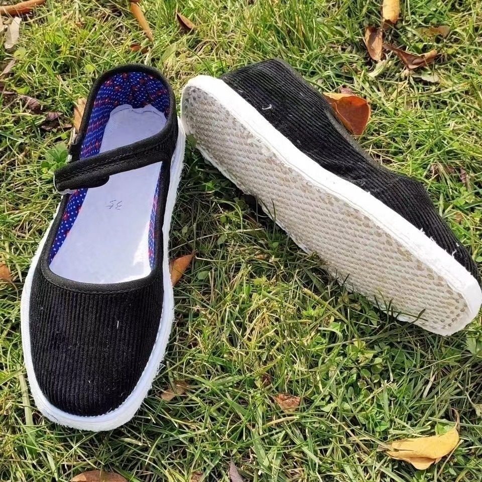 千层底布鞋女士红色方口布底鞋传统手工纳底浅口纯手工本命年布鞋