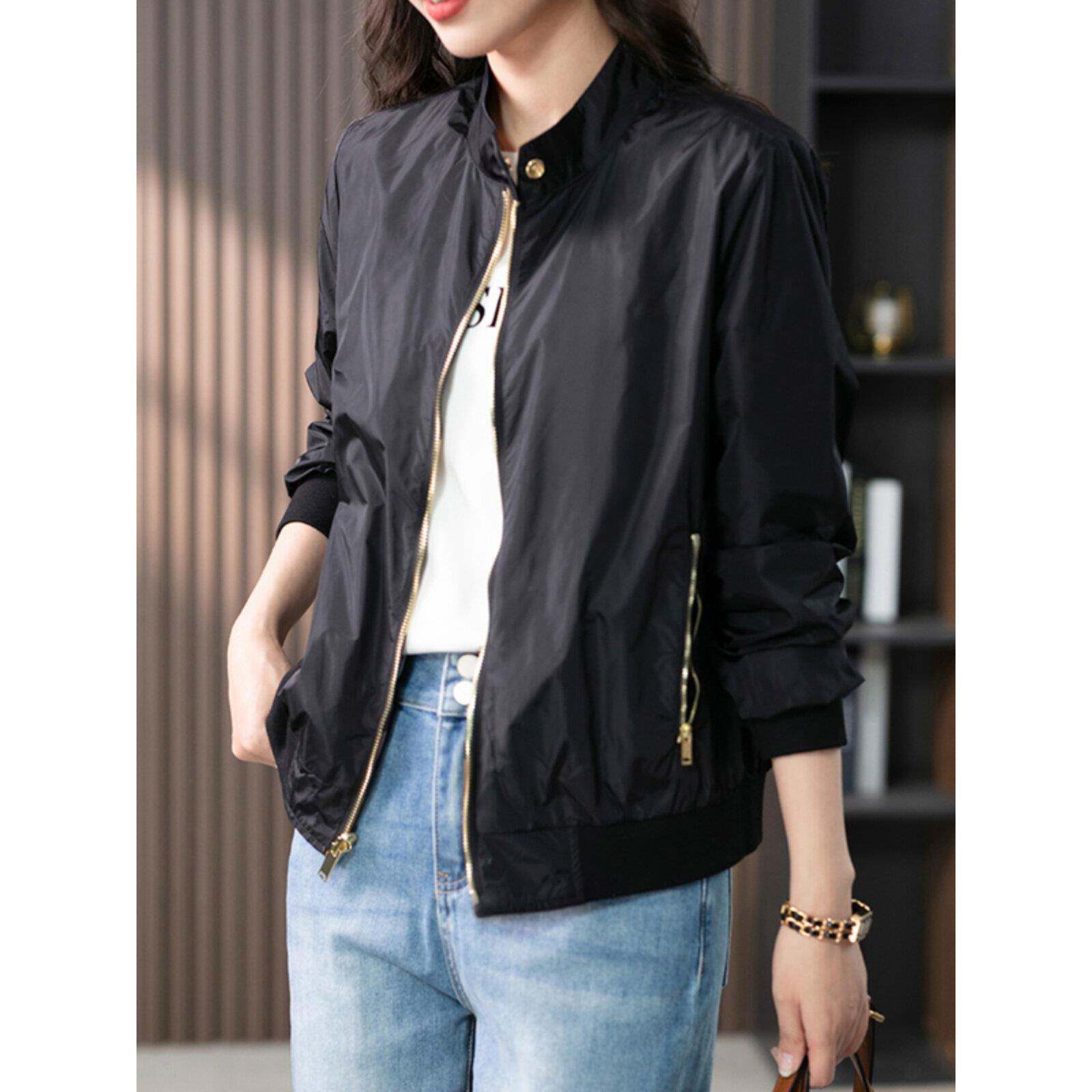 气质黑色休闲短外套女2025春季新款小个子夹克外套大码百搭上衣