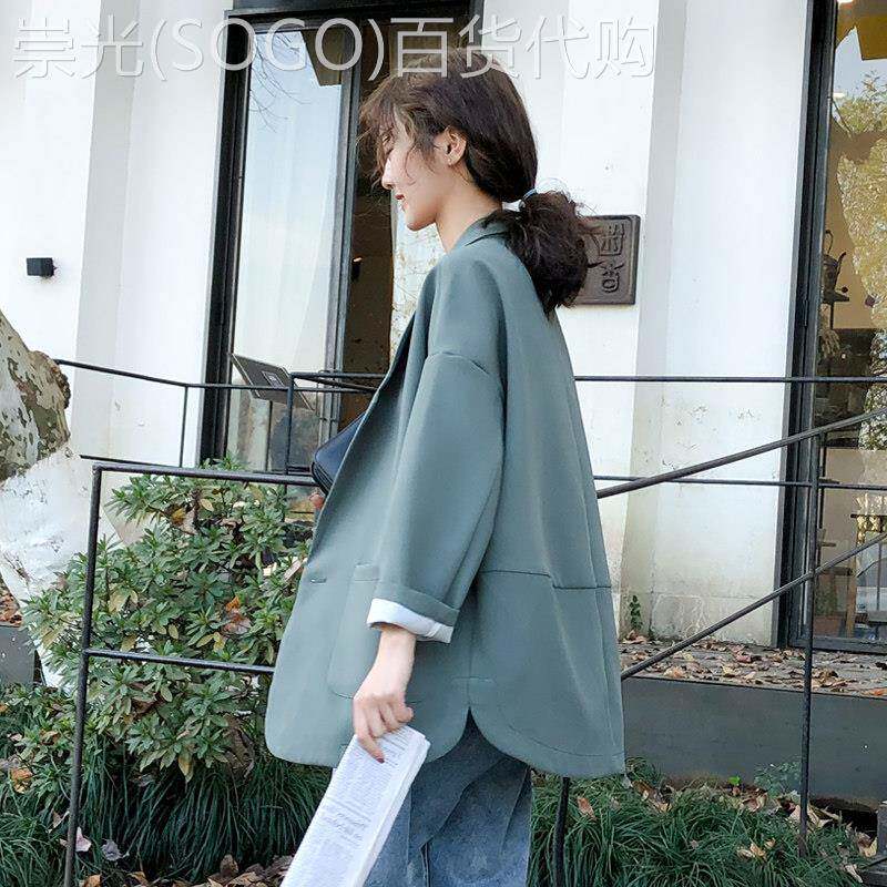 潮牌chic小西装外套女2026春秋宽松休闲高级感炸街西服设计感小众