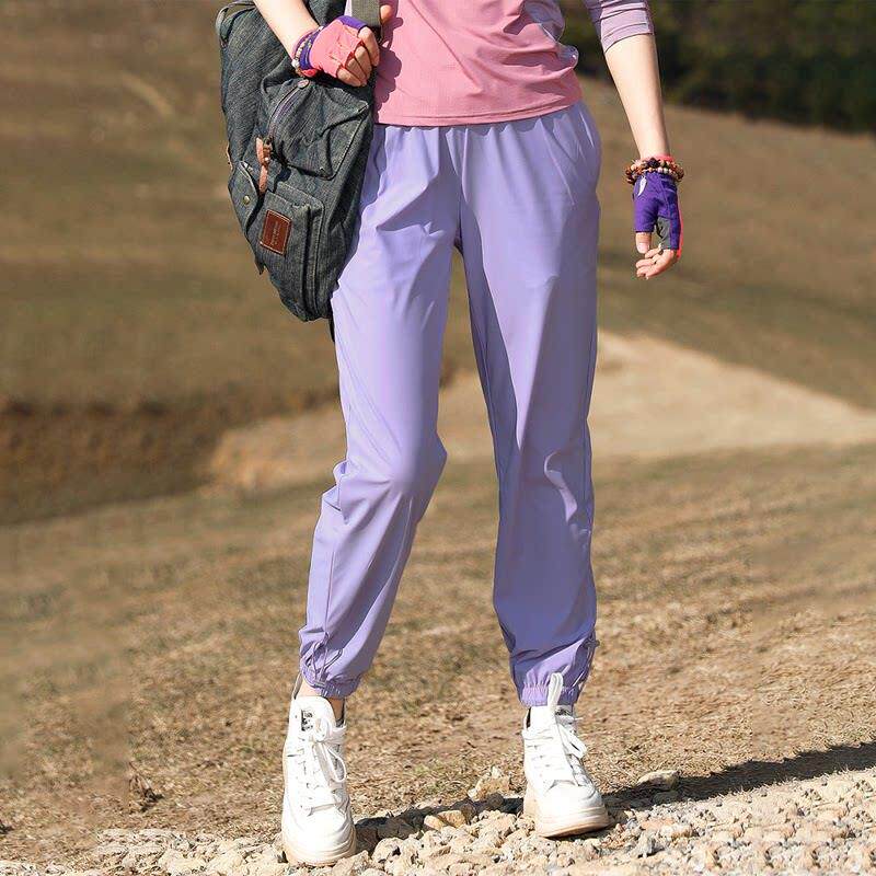 潮牌户外弹力冰丝速干裤女短裤修身显瘦运动徒步透气快干七分裤