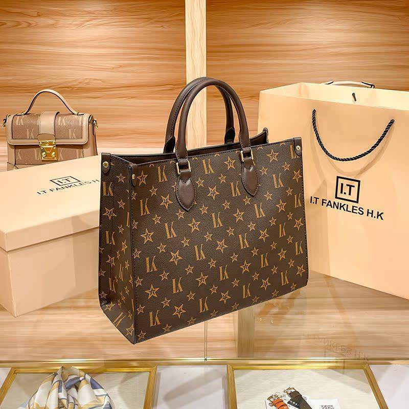 香港代购大牌包包2024新款真皮女包手提包托特包百搭大容量单肩包