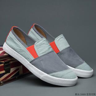 帆布鞋 歐洲站2025夏季 男士 一腳蹬懶人套腳駕車(chē)樂(lè)福休閑板鞋 新款 子