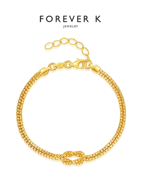 FK法诗卡简雅平结手链意大利手工轻奢珠宝18k金