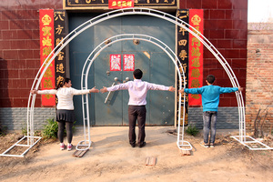 婚庆拱门架子婚庆铁艺花架子婚开业店庆结婚花园花架气球拱门架子