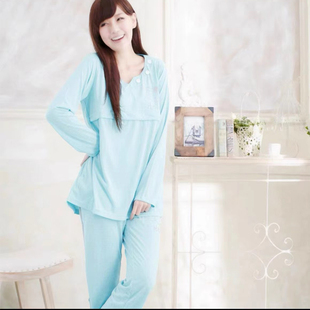 卡通哺乳衣 孕妇秋衣秋裤 托腹秋裤 纯棉 月子服100全棉 套装