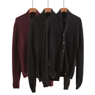 春秋V领开衫毛衣男女情侣高级英伦针织衫青果领线衣休闲保暖外套