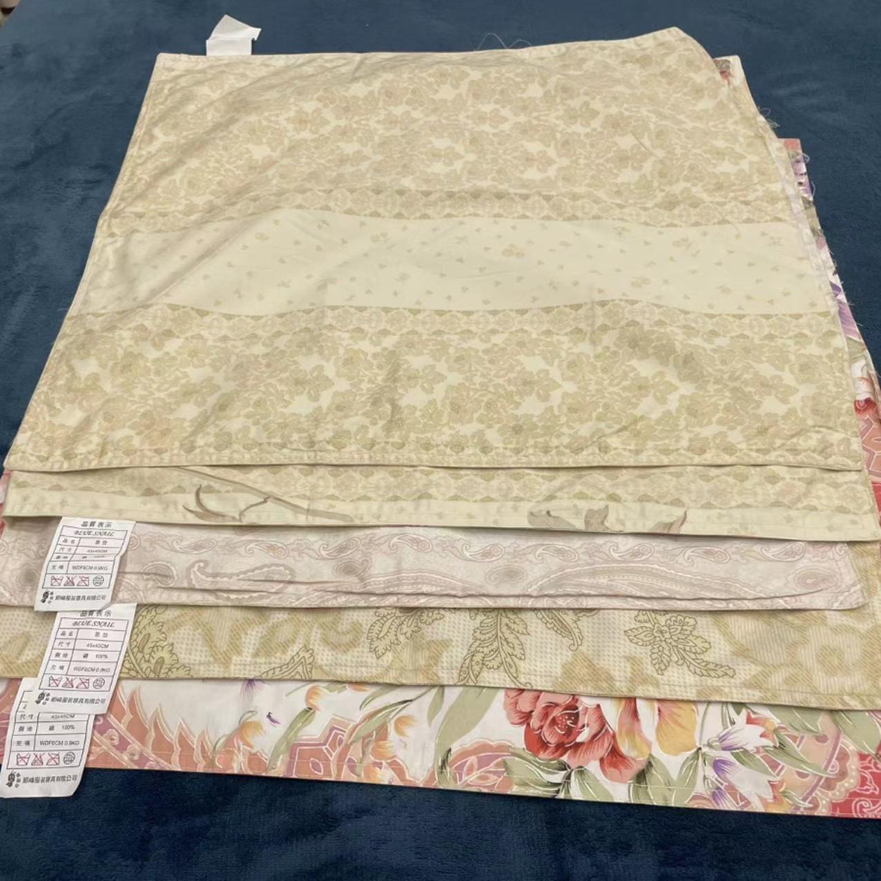 全棉防绒布手工自充绒羽绒枕头靠垫芯壳内胆 半成品无拉链花色枕