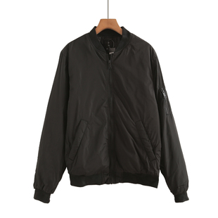 日单秋冬情侣装洋气立领飞行夹克拉链开衫百搭加棉棉衣男女短外套