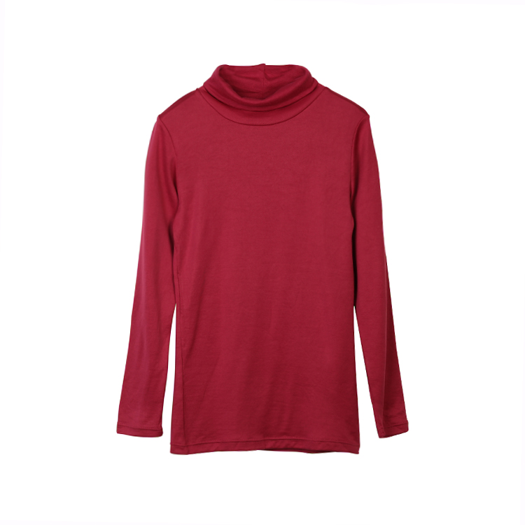 2025春秋新款显瘦长袖高领t恤女韩版纯色修身堆堆领打底衫女内搭