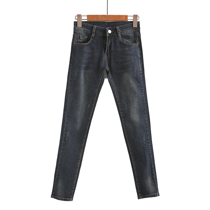 2025春秋新款弹力牛仔裤子女中腰修身显瘦八分九分小脚裤显高
