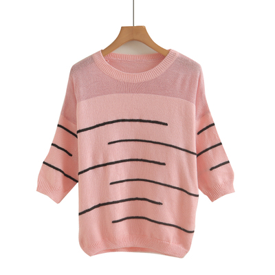 欧美圆领薄款女士针织套头衫2025秋冬新款修身显瘦保暖长袖毛衣女