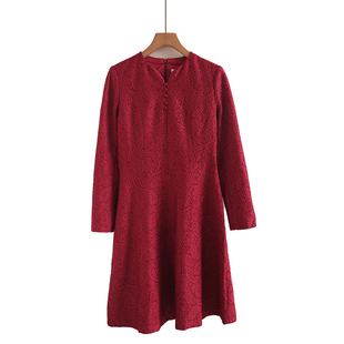 婚礼高贵洋气礼服气质 春秋蕾丝裙子女妈妈装 喜婆婆婚宴装 2025新款