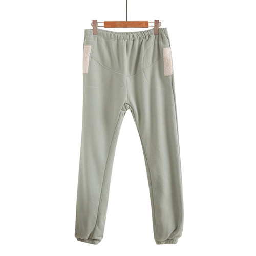 棉质加厚绒冬季产妇孕妇睡裤宽松不勒可调节托腹裤大码200斤