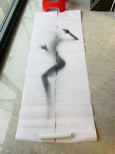 现代简约黑白性感美女装饰魅影人体艺术门贴纸整张浴室玻璃贴防水 - 封面