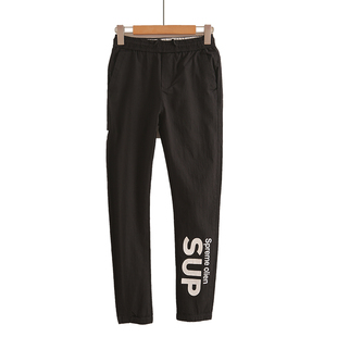 小脚小个子束脚休闲哈伦萝卜2025新款 裤 子女春秋工装 字母印花裤